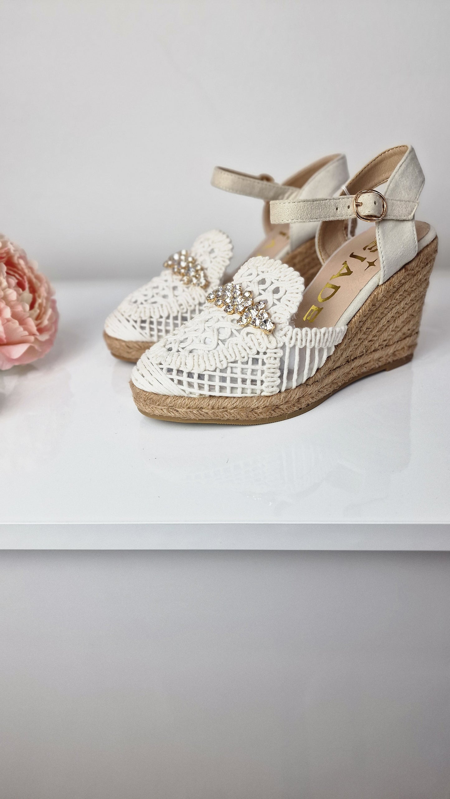 LEJADE ESPADRILLAS MACRAMÈ BIANCA ALTA