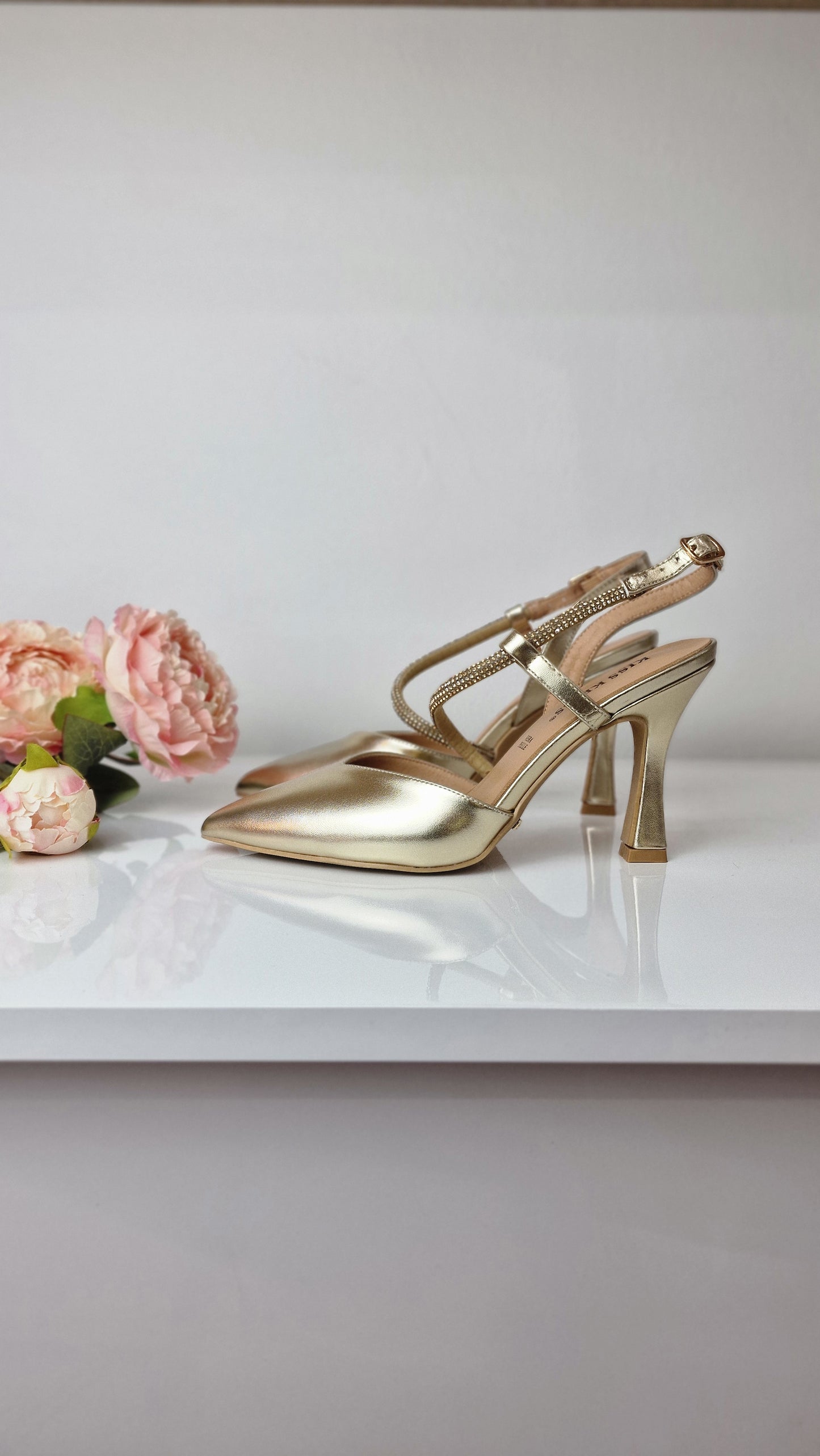 SLINGBACK SATINATO ORO