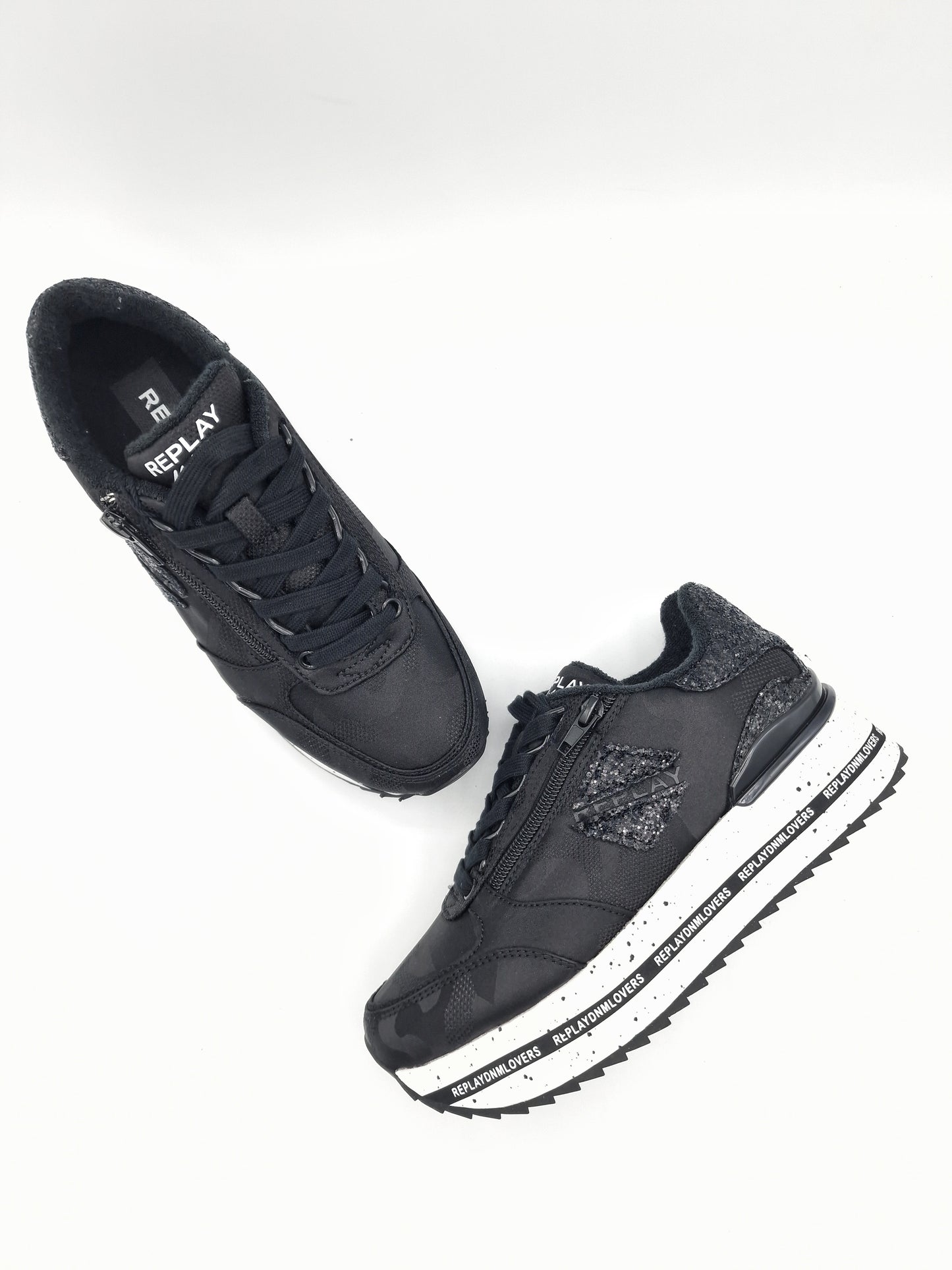 Replay sneakers black/glitter