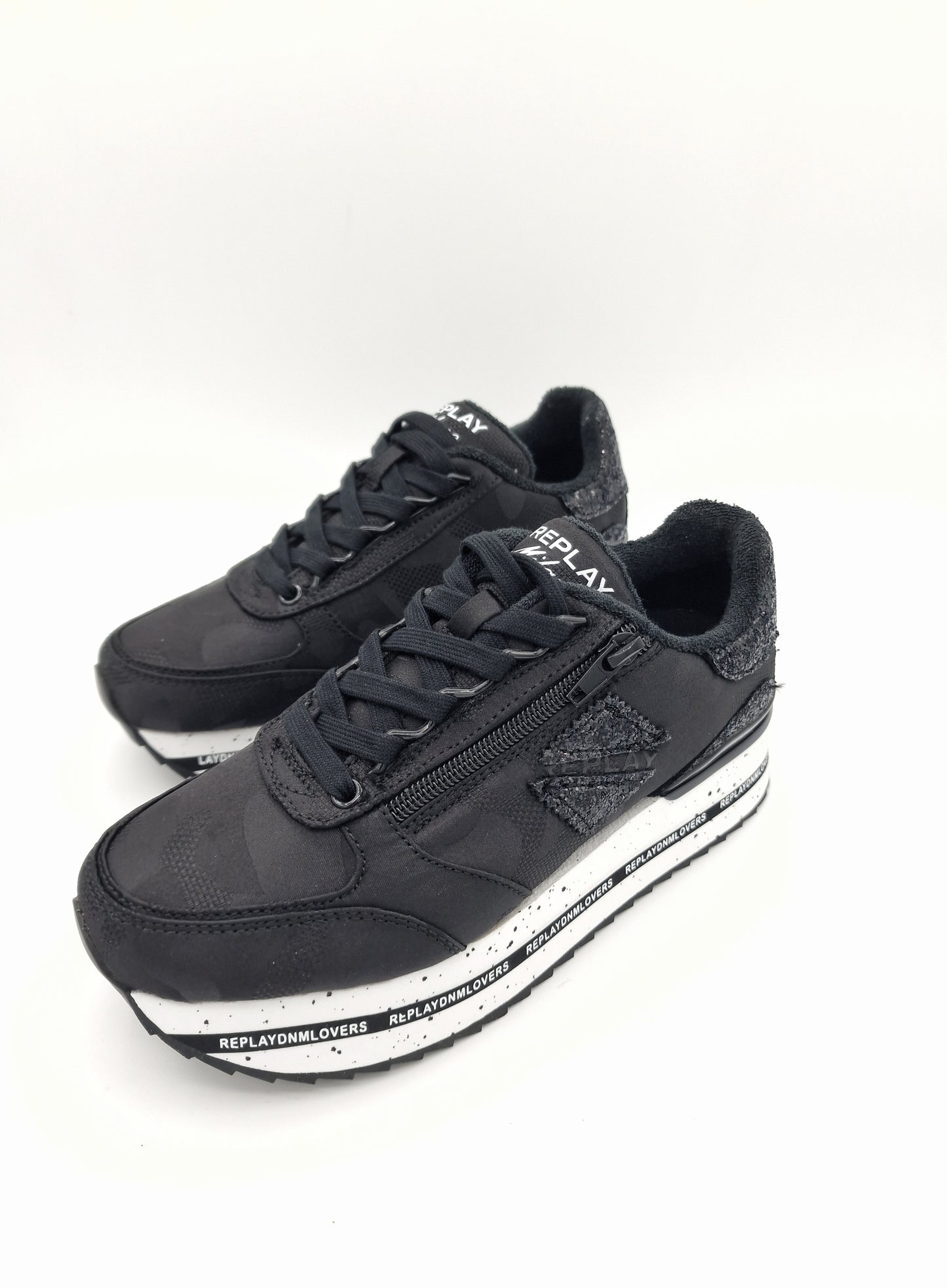 Replay sneakers black/glitter