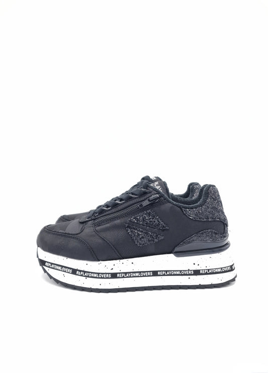 Replay sneakers black/glitter